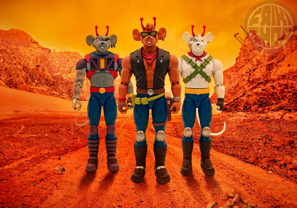 Vinnie, Modo and Throttle Action Figure – Biker Mice From Mars – Nacelle 3-Pack